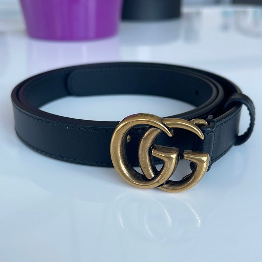 Gucci black belt size 80, authentic